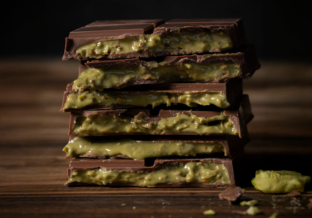 Tableta de chocolate leche pistacho & kanafe