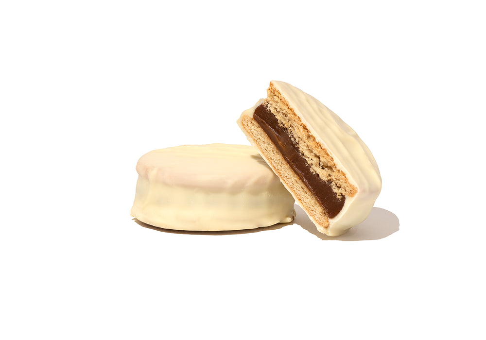 Alfajor blanco con dulce de leche